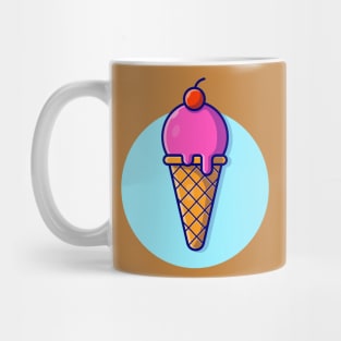 Ice Cream Cone Cartoon Vector Icon Illustration (9) Mug